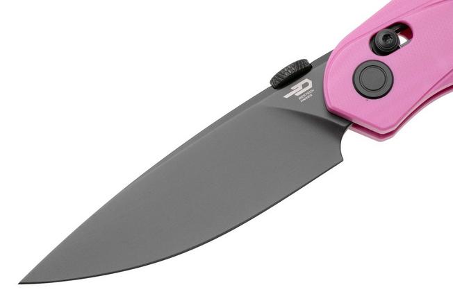 Afbeelding voor Bestech Mothus BG67E Gray PVD 14C28N, Pink G10, zakmes, Kombou design