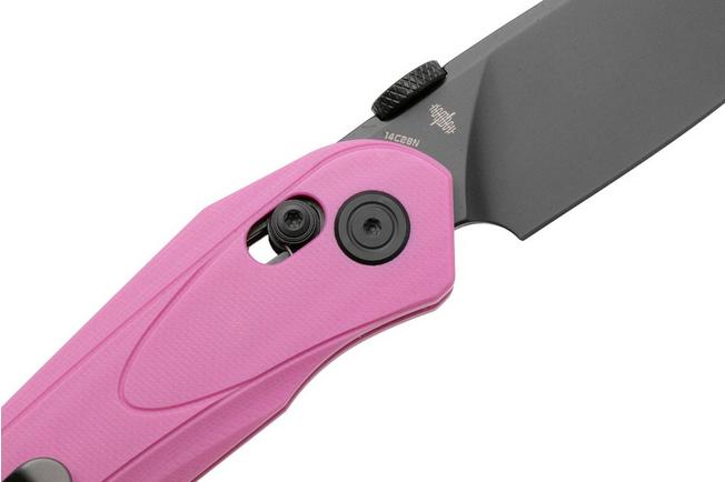 Afbeelding voor Bestech Mothus BG67E Gray PVD 14C28N, Pink G10, zakmes, Kombou design
