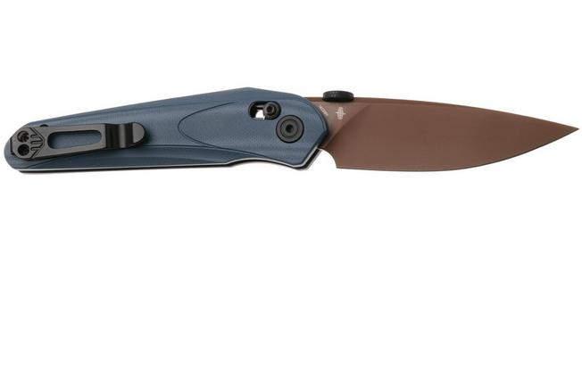 Afbeelding voor Bestech Mothus BG67F Gold PVD 14C28N, Dark Blue G10, zakmes, Kombou design