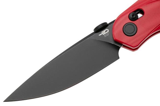 Afbeelding voor Bestech Mothus BG67H Stonewashed Black PVD 14C28N, Red G10, zakmes, Kombou design