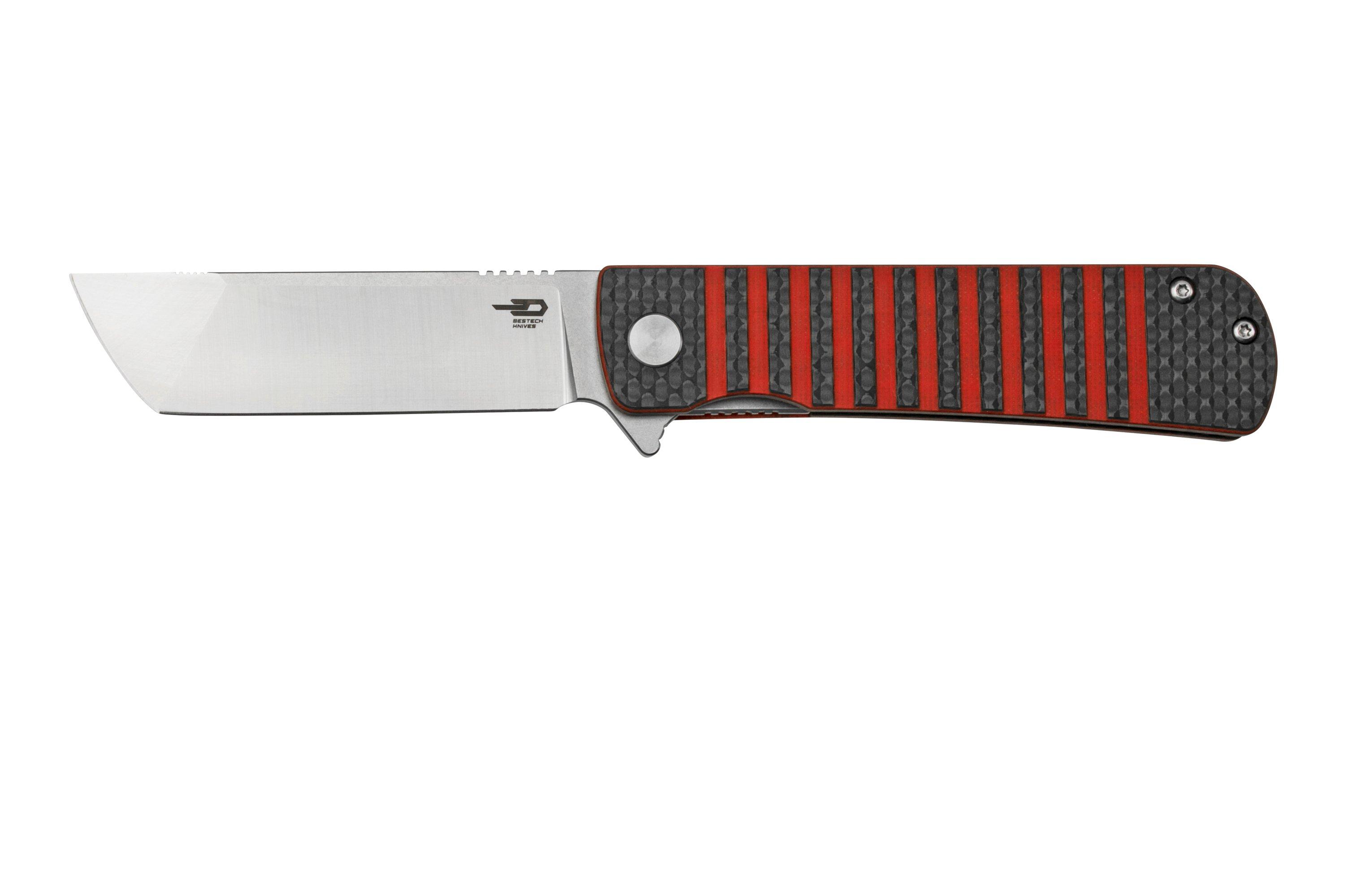 Bestech Titan BL04D Black/Red Carbon Fiber, couteau de poche | Achetez ...