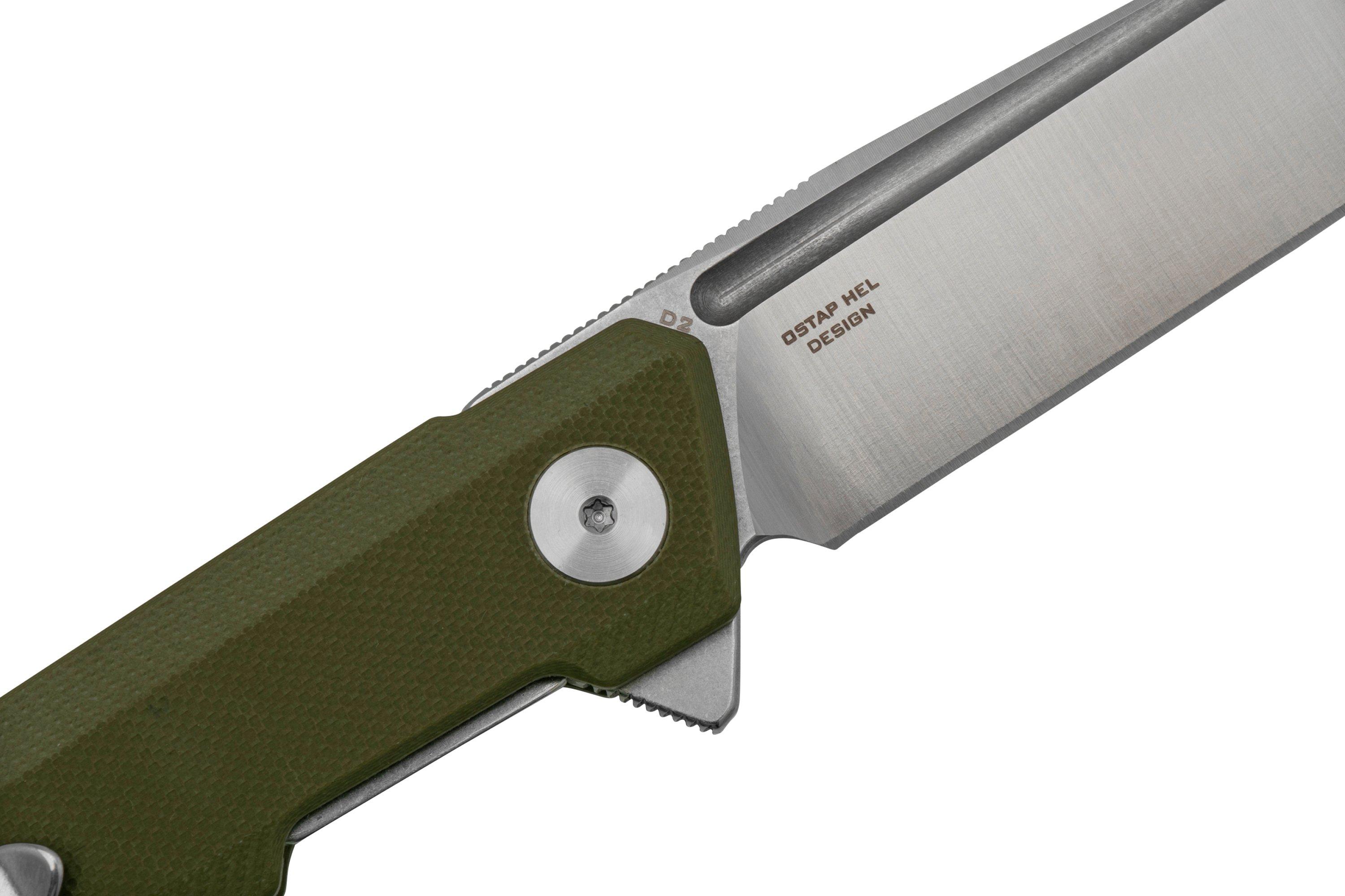 Bestechman Dundee BMK01B OD Green, Satin D2, pocket knife, Ostap Hel ...