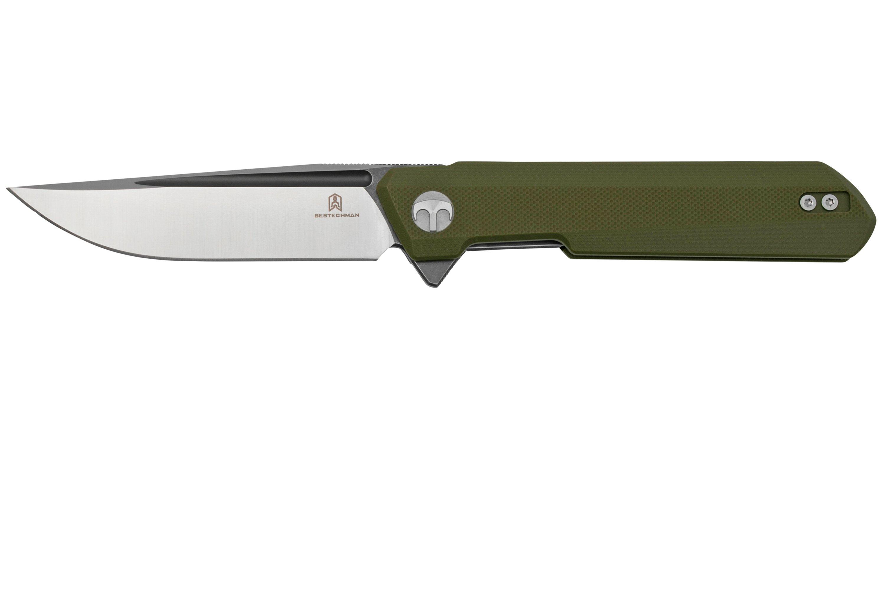 Bestechman Dundee BMK01E, OD Green, Satin D2 And Black Coating, pocket ...