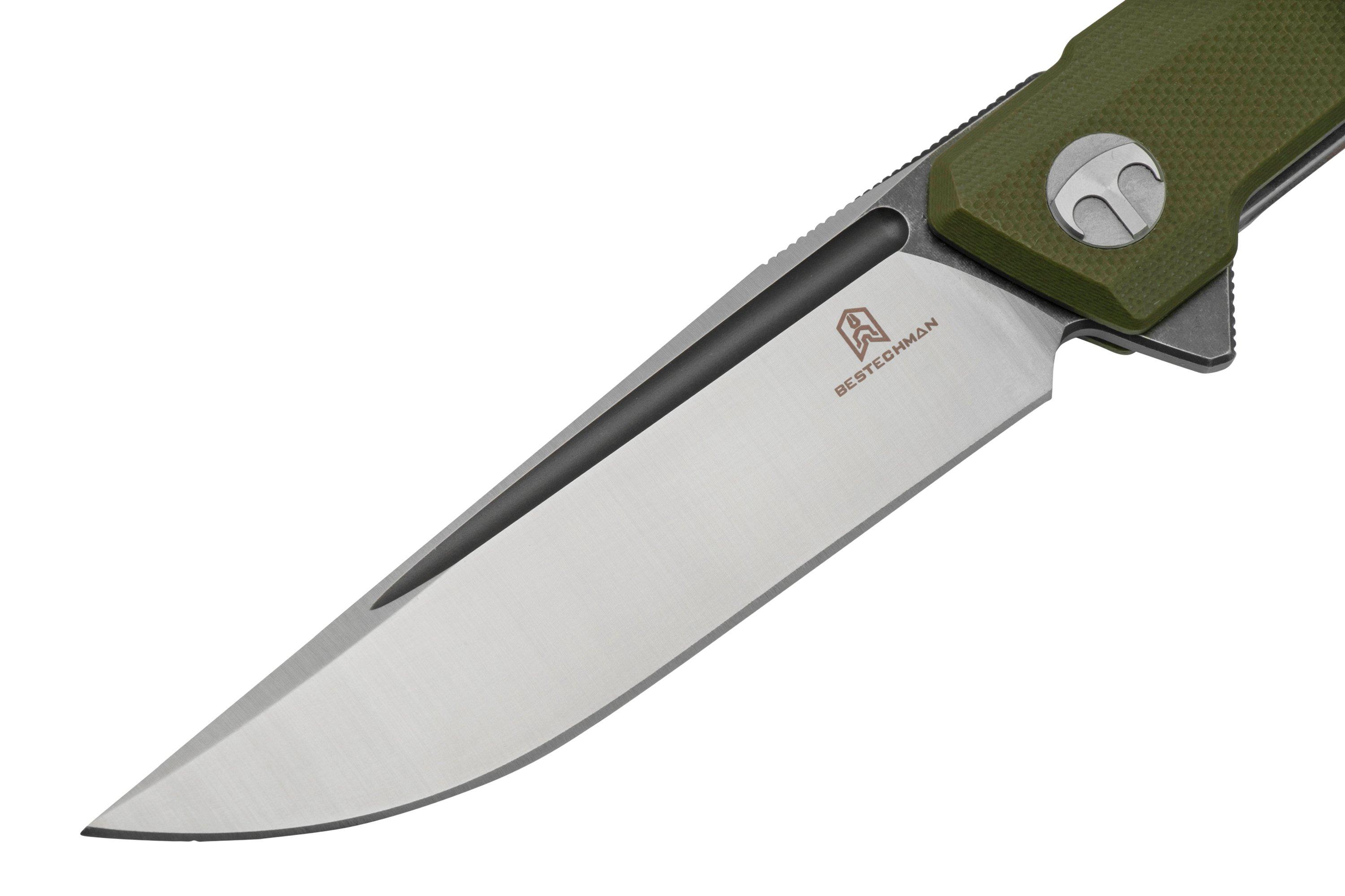 Bestechman Dundee BMK01E, OD Green, Satin D2 And Black Coating, pocket ...