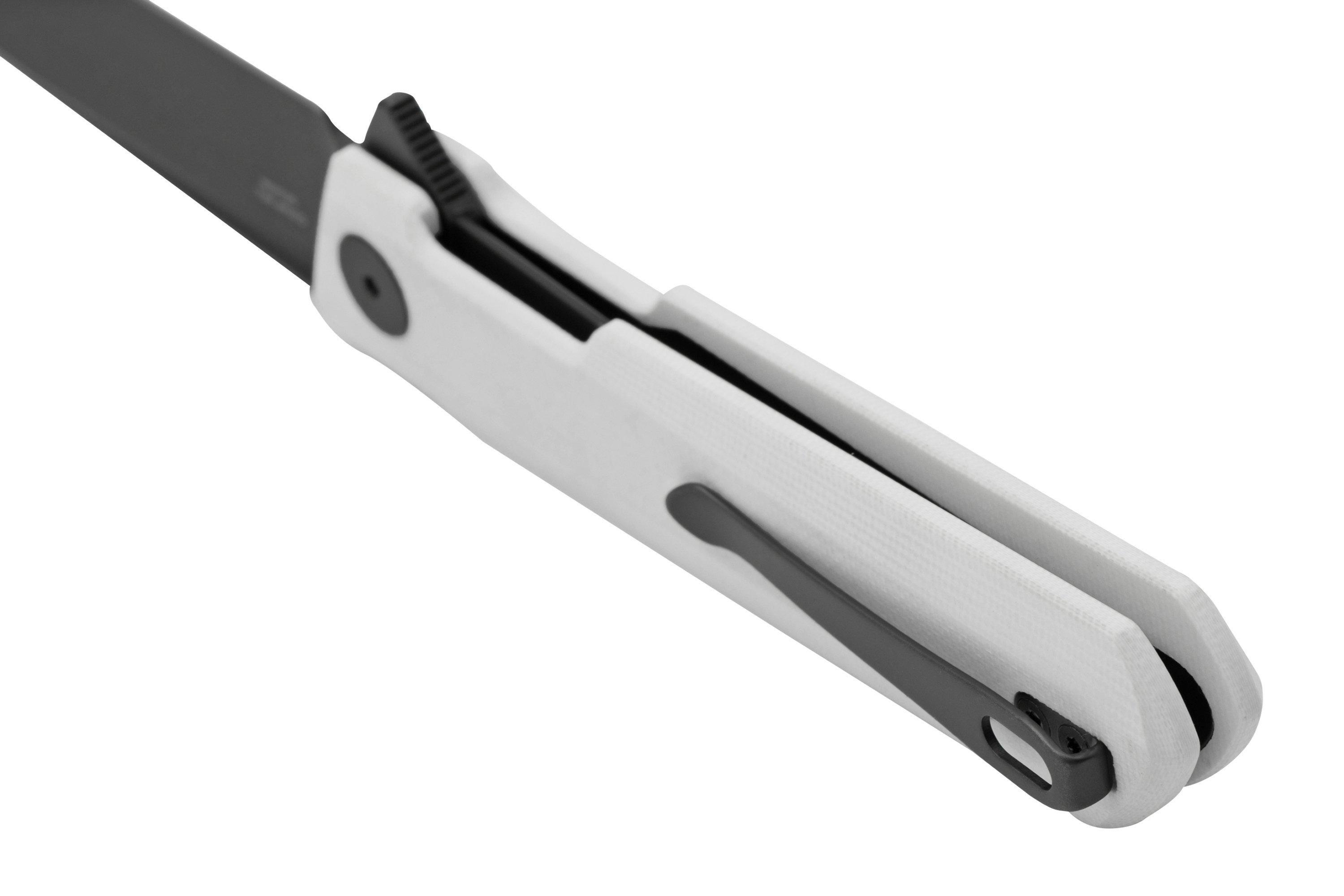 Bestechman Dundee BMK01I White G10, Black D2, pocket knife, Ostap Hel ...