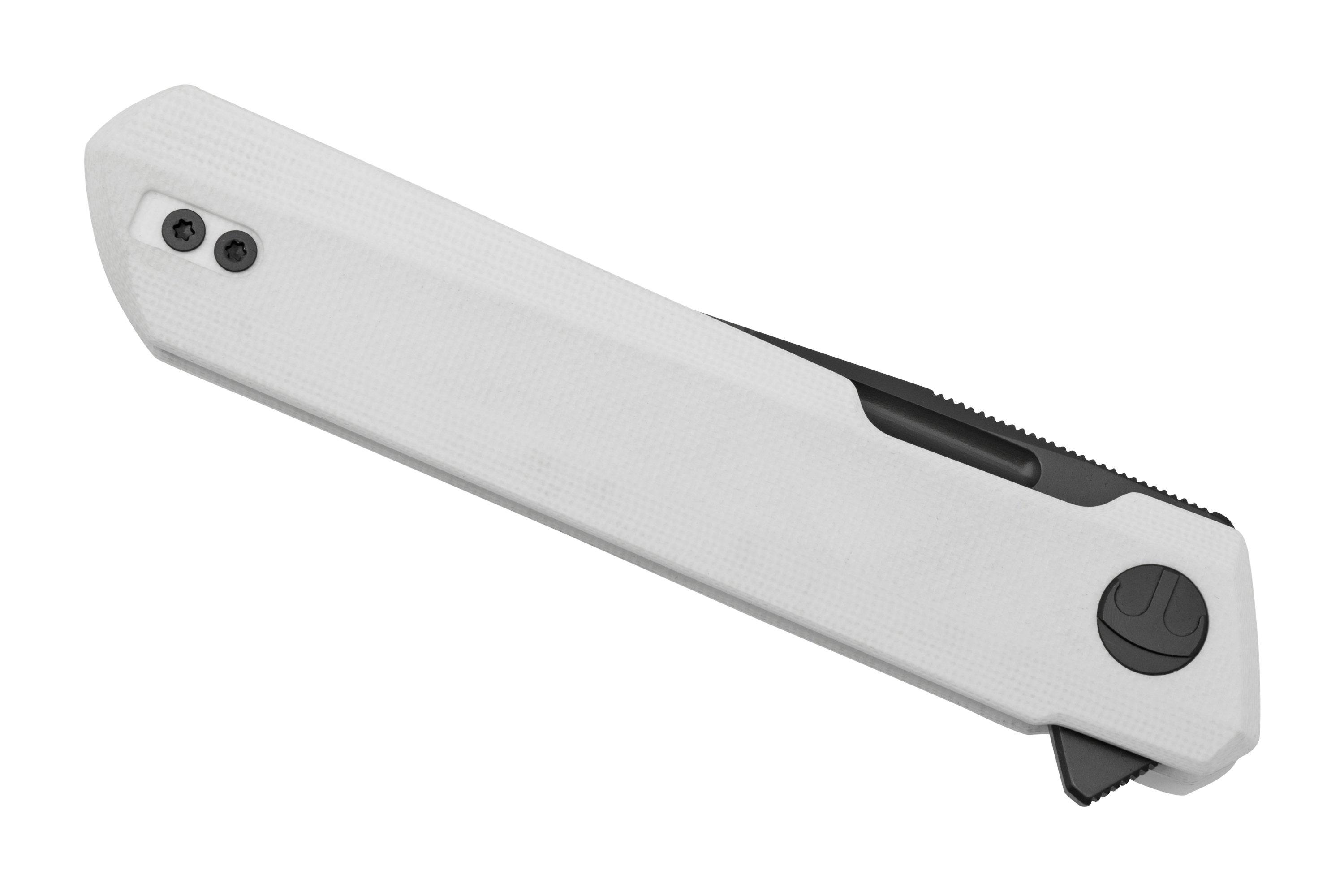 Bestechman Dundee BMK01I White G10, Black D2, pocket knife, Ostap Hel ...