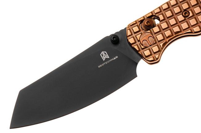 Afbeelding voor Bestechman Cicada's Wing BMK06-S-4 Black PVD 10Cr15MoV, Bronze PVD Stainless Steel, zakmes