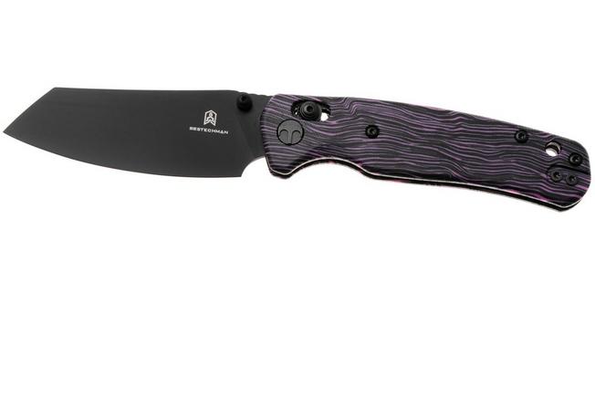 Afbeelding voor Bestechman Cicada's Wing BMK06-T-1 Black PVD 10Cr15MoV, Black Purple G10, zakmes