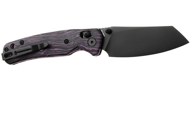 Afbeelding voor Bestechman Cicada's Wing BMK06-T-1 Black PVD 10Cr15MoV, Black Purple G10, zakmes