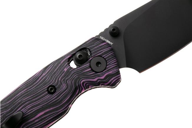 Afbeelding voor Bestechman Cicada's Wing BMK06-T-1 Black PVD 10Cr15MoV, Black Purple G10, zakmes