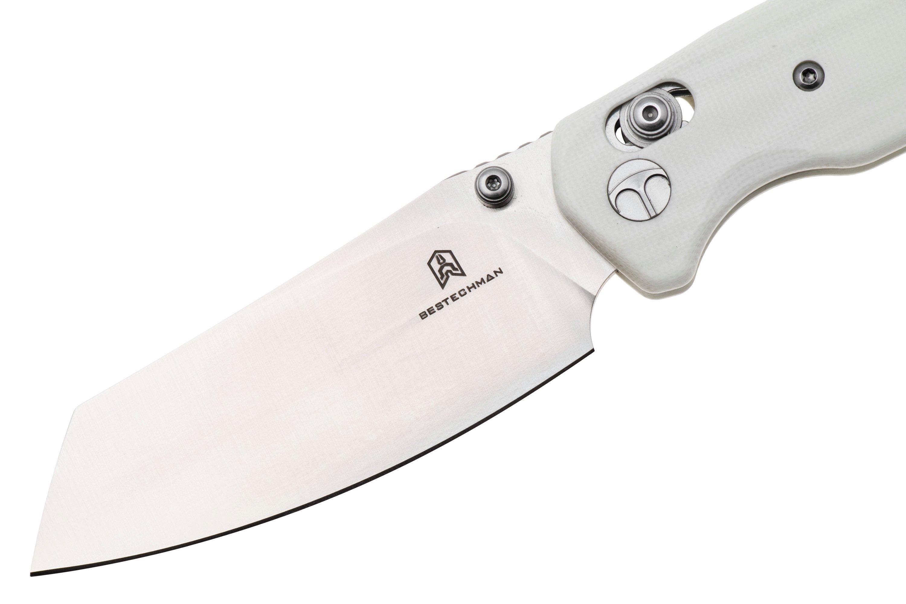 Bestechman Cicada's Wing BMK06L Satin 10Cr15MoV, White G10, pocket