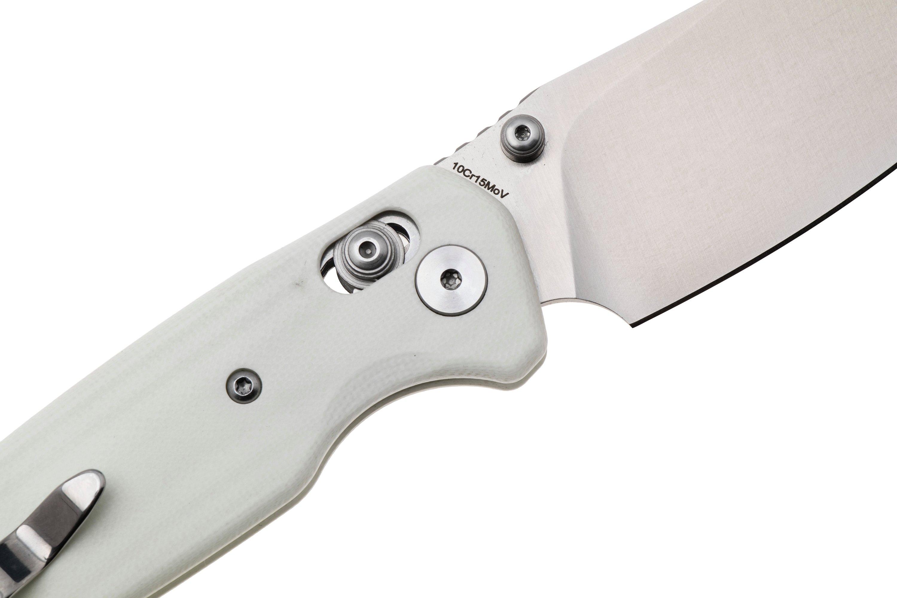 Bestechman Cicada's Wing BMK06L Satin 10Cr15MoV, White G10, pocket