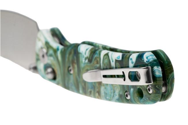 Afbeelding voor Bestechman Cicada's Wing BMK06P Satin 10Cr15MoV, Green Patterned Resin, zakmes