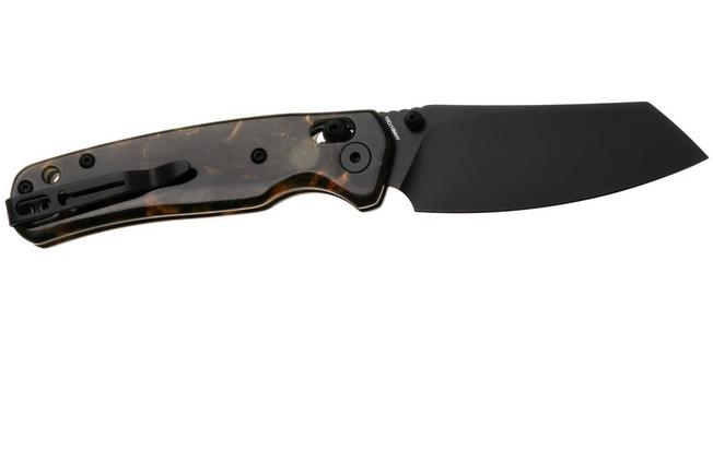 Afbeelding voor Bestechman Cicada's Wing BMK06S Black PVD 10Cr15MoV, Brown Resin, zakmes