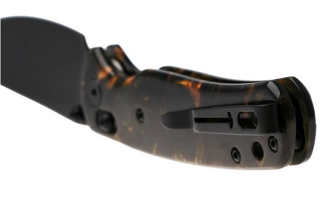 Afbeelding voor Bestechman Cicada's Wing BMK06S Black PVD 10Cr15MoV, Brown Resin, zakmes