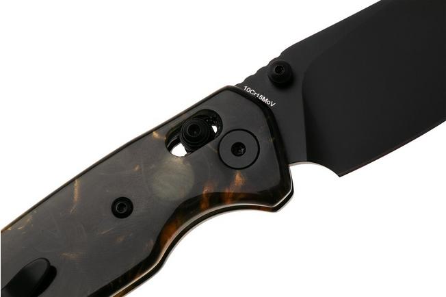 Afbeelding voor Bestechman Cicada's Wing BMK06S Black PVD 10Cr15MoV, Brown Resin, zakmes