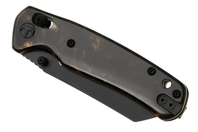 Afbeelding voor Bestechman Cicada's Wing BMK06S Black PVD 10Cr15MoV, Brown Resin, zakmes