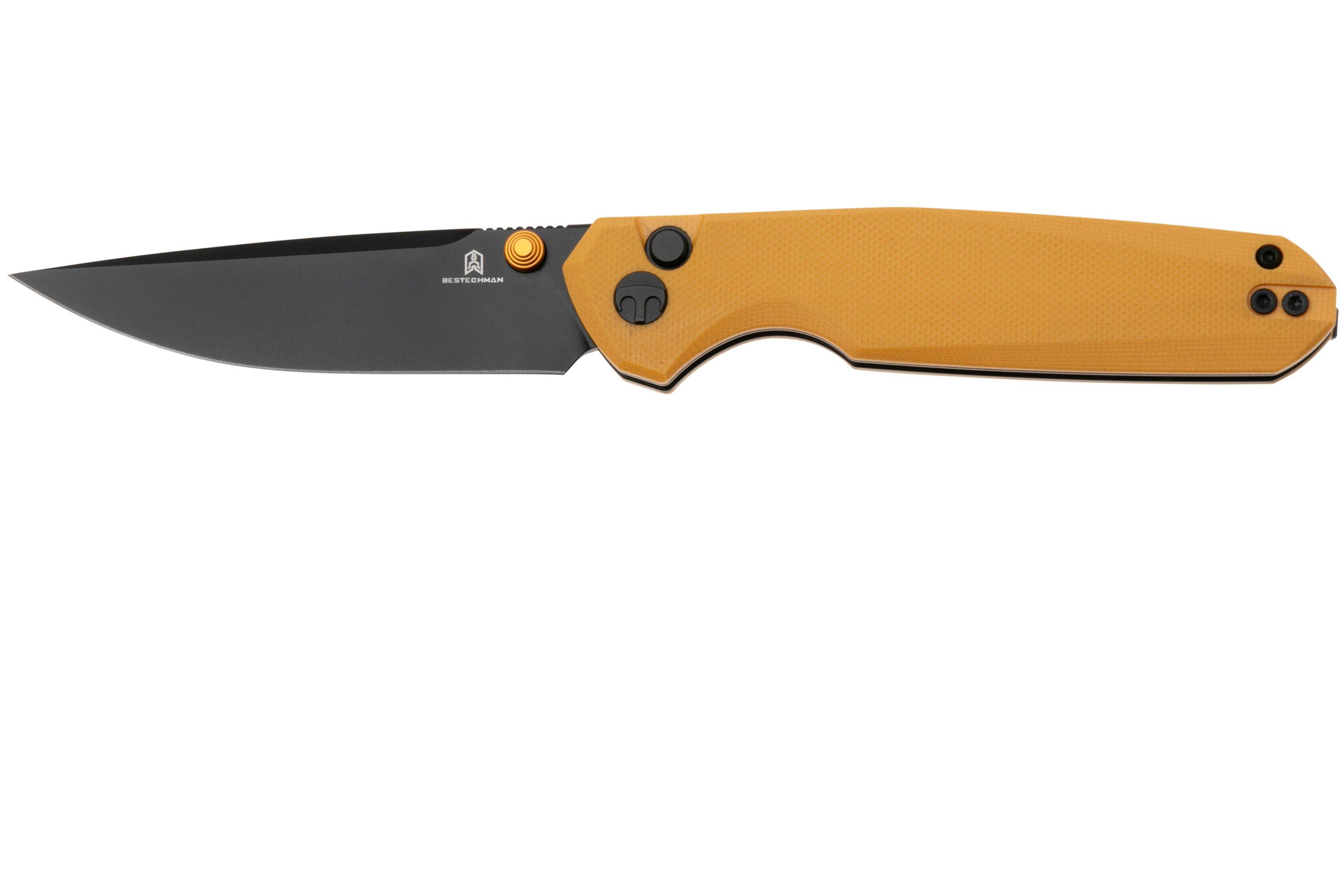 Bestechman Velix BMK07E PVD 14C28N, Yellow G10 pocket knife, Ostap