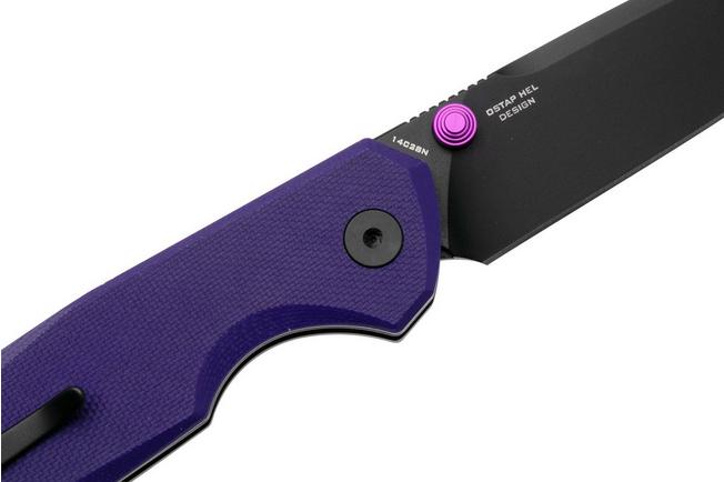 Afbeelding voor Bestechman Velix BMK07F PBD 14C28N, Purple G10, zakmes, Ostap Hel design