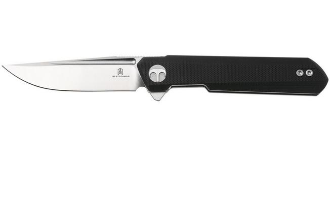 Afbeelding voor Bestechman Mini Dundee BMK08A Satin D2, Black G10, zakmes, Ostap Hel design