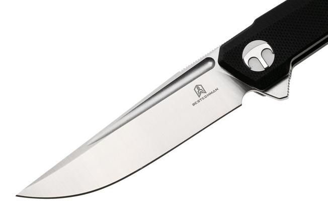 Afbeelding voor Bestechman Mini Dundee BMK08A Satin D2, Black G10, zakmes, Ostap Hel design