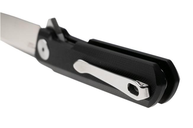 Afbeelding voor Bestechman Mini Dundee BMK08A Satin D2, Black G10, zakmes, Ostap Hel design
