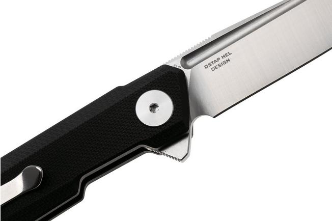 Afbeelding voor Bestechman Mini Dundee BMK08A Satin D2, Black G10, zakmes, Ostap Hel design