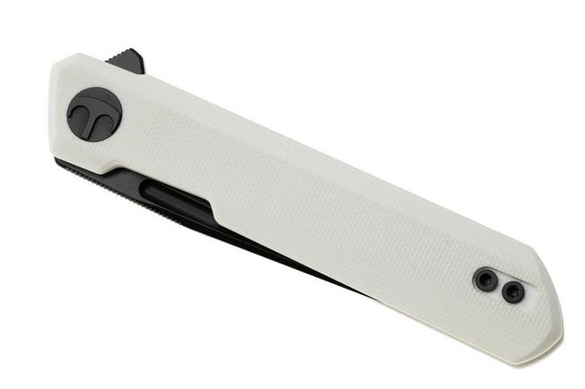 Afbeelding voor Bestechman Mini Dundee BMK08B Black PVD D2, White G10, zakmes, Ostap Hel design