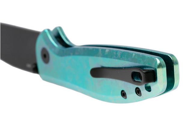 Afbeelding voor Bestechman Goodboy Jr. BMK10L Black PVD CPM Magnacut, Green Crystallized Titanium, zakmes
