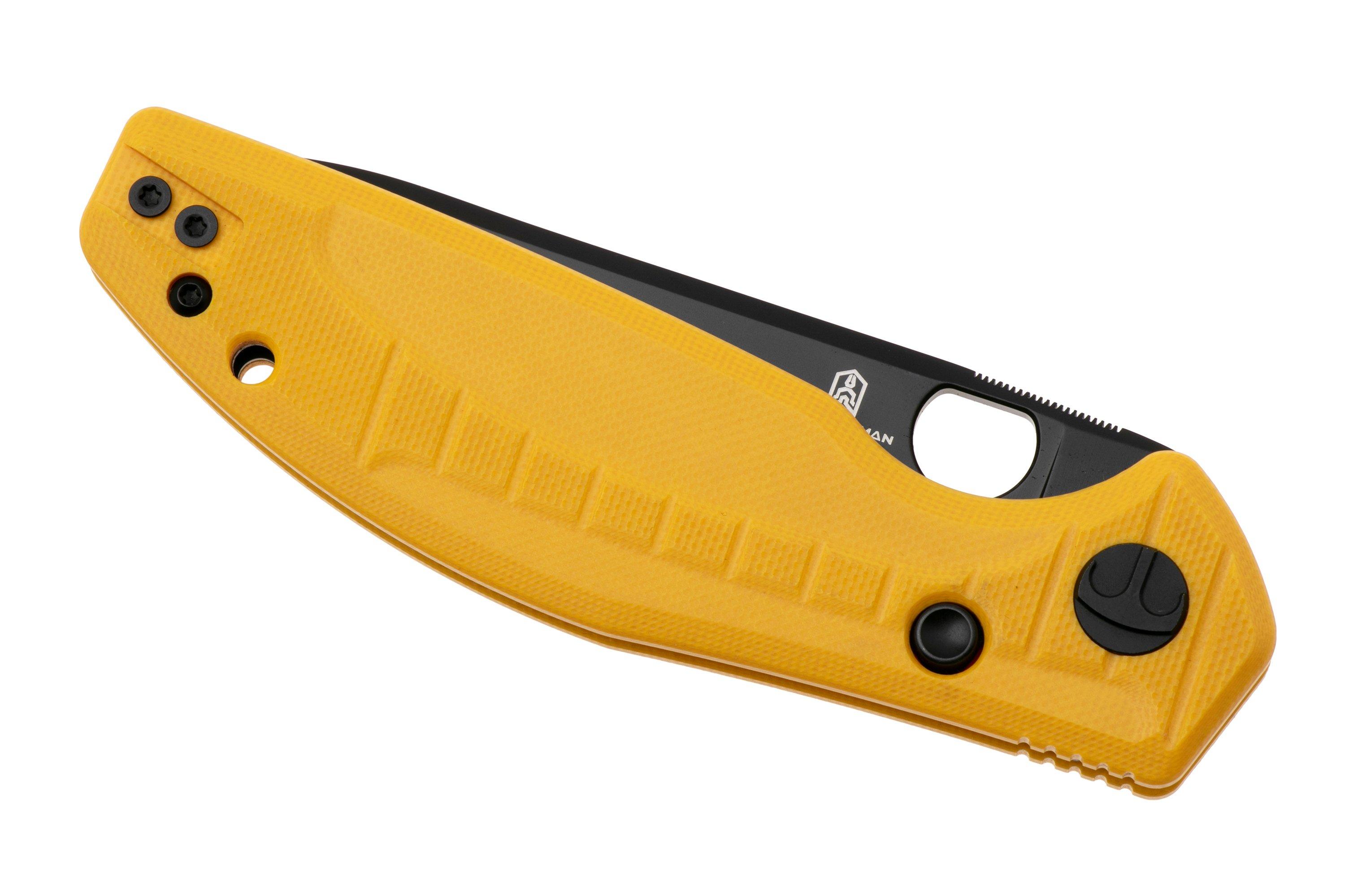 Bestechman Angry Owl BMK12A-2 PVD D2, Yellow G10, pocket knife