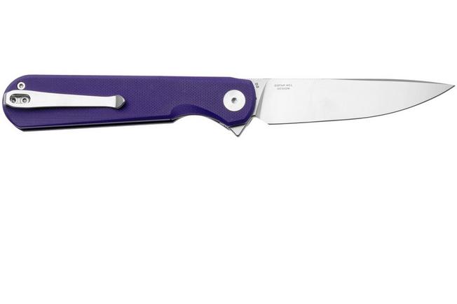 Afbeelding voor Bestechman Flick BMK13B Satin D2, Purple G10, zakmes, Ostap Hel design