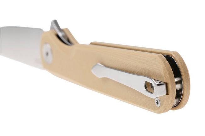 Afbeelding voor Bestechman Flick BMK13C Satin D2, Khaki G10, zakmes, Ostap Hel design