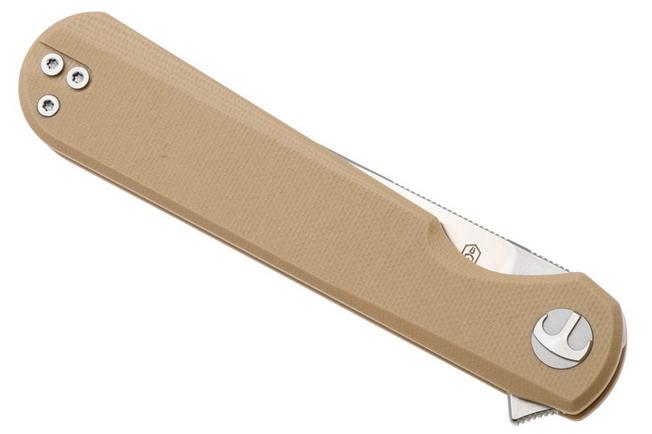 Afbeelding voor Bestechman Flick BMK13C Satin D2, Khaki G10, zakmes, Ostap Hel design