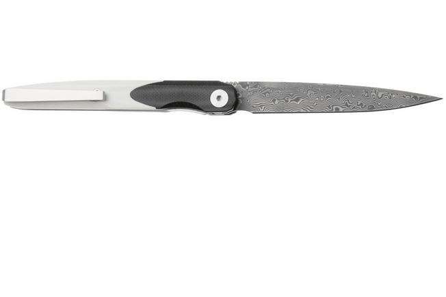 Afbeelding voor Bestechman Lanza BMK14-D-1 Damascus, Black White G10, zakmes, Grzegorz Grabarski design