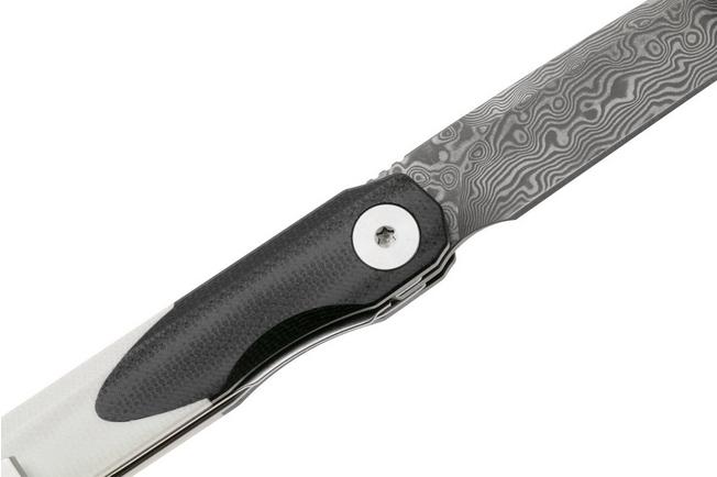 Afbeelding voor Bestechman Lanza BMK14-D-1 Damascus, Black White G10, zakmes, Grzegorz Grabarski design