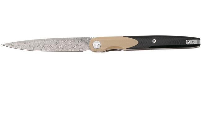 Afbeelding voor Bestechman Lanza BMK14-D-2 Damascus, Khaki Black G10, zakmes, Grzegorz Grabarski design
