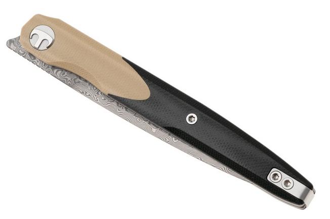 Afbeelding voor Bestechman Lanza BMK14-D-2 Damascus, Khaki Black G10, zakmes, Grzegorz Grabarski design
