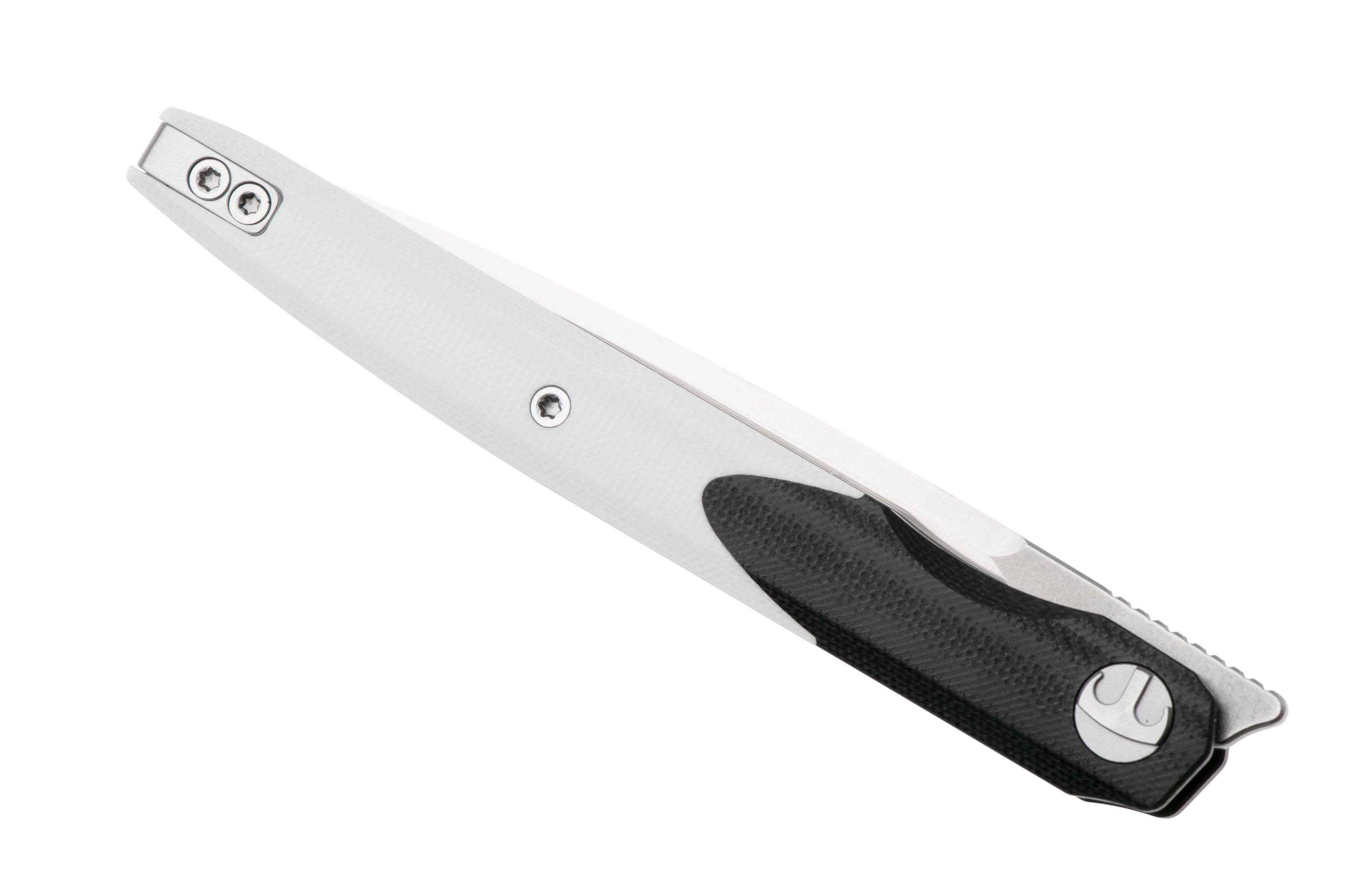 Bestechman Lanza BMK14A Satin 14C28N, Black White G10, pocket