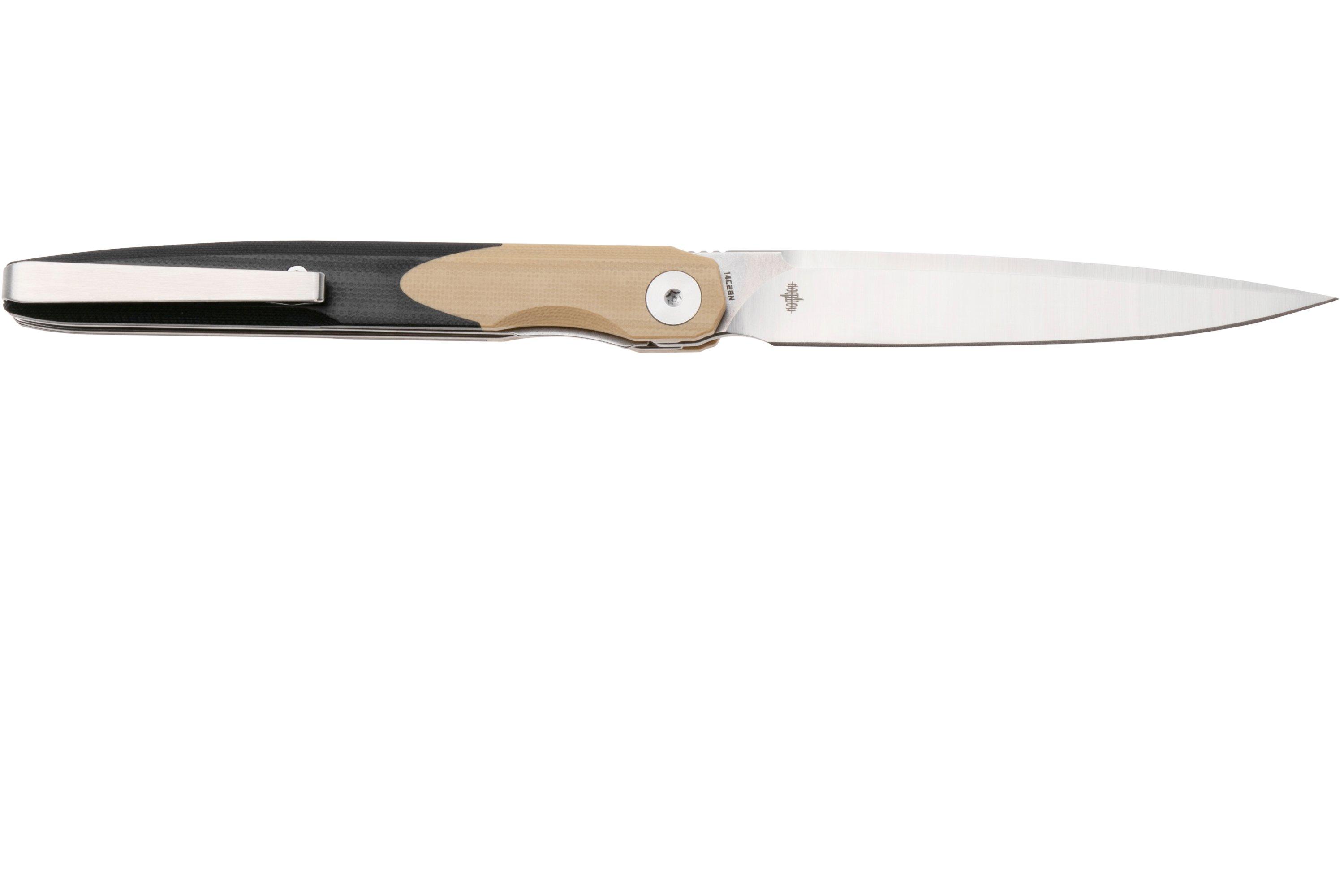 Bestechman Lanza BMK14B Satin 14C28N, Khaki Black G10, pocket
