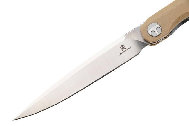 Afbeelding voor Bestechman Lanza BMK14B Satin 14C28N, Khaki Black G10, zakmes, Kombou design