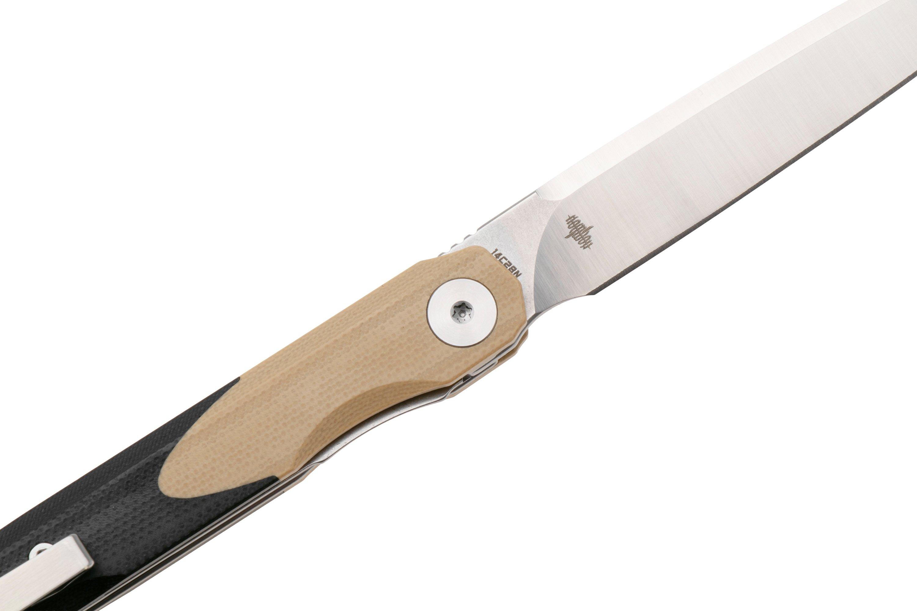 Bestechman Lanza BMK14B Satin 14C28N, Khaki Black G10, pocket