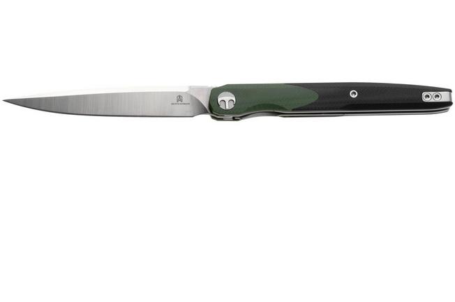 Afbeelding voor Bestechman Lanza BMK14C Satin 14C28N, OD Green Black G10, zakmes, Kombou design
