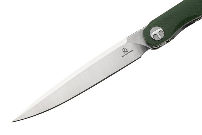 Afbeelding voor Bestechman Lanza BMK14C Satin 14C28N, OD Green Black G10, zakmes, Kombou design