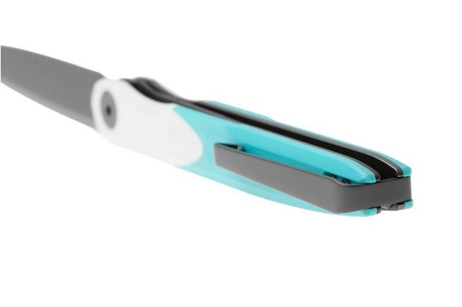 Afbeelding voor Bestechman Lanza BMK14D Gray PVD 14C28N, White Light Blue G10, zakmes, Kombou design