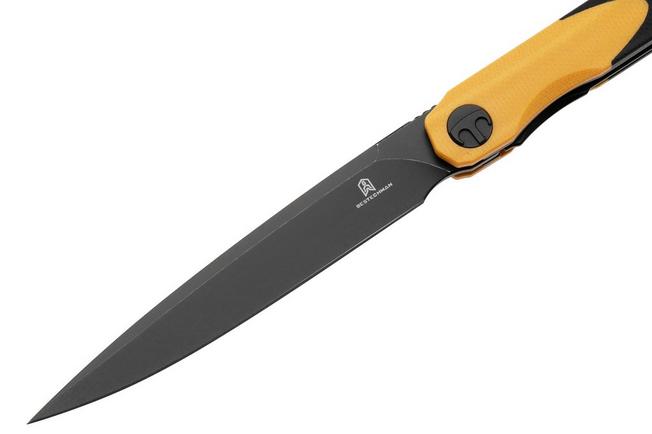 Afbeelding voor Bestechman Lanza BMK14F PVD 14C28N, Yellow Black G10, zakmes, Kombou design