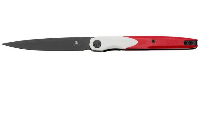 Afbeelding voor Bestechman Lanza BMK14G PVD 14C28N, White Red G10, zakmes, Kombou design