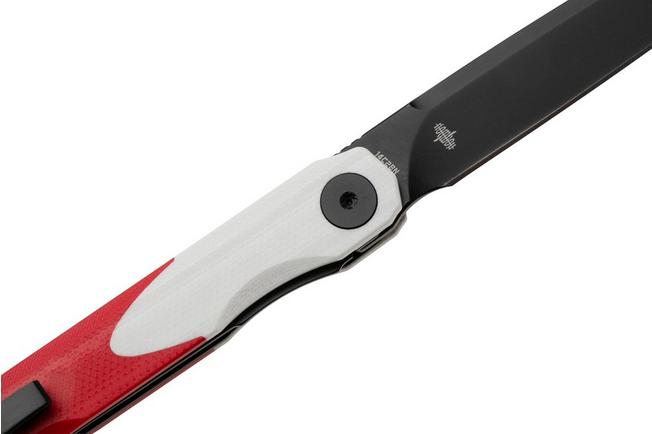 Afbeelding voor Bestechman Lanza BMK14G PVD 14C28N, White Red G10, zakmes, Kombou design