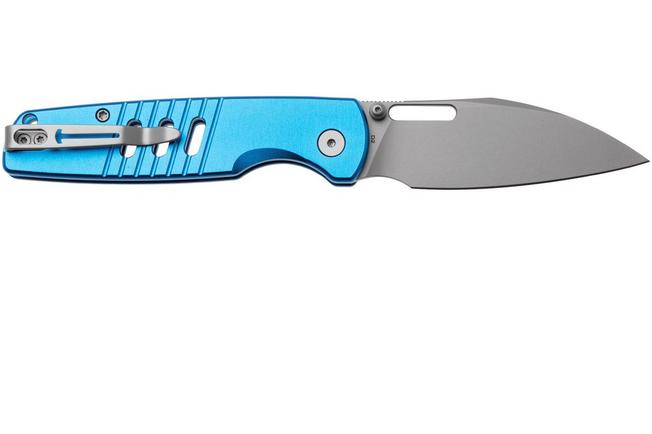 Afbeelding voor Bestechman Vector BMK15D Bead Blasted D2, Blue Aluminium, zakmes