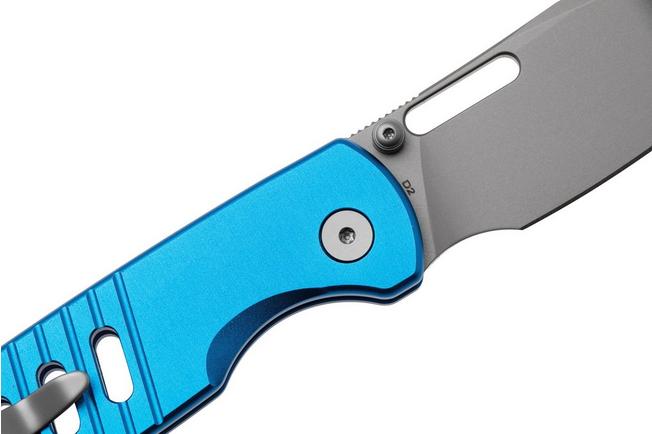 Afbeelding voor Bestechman Vector BMK15D Bead Blasted D2, Blue Aluminium, zakmes