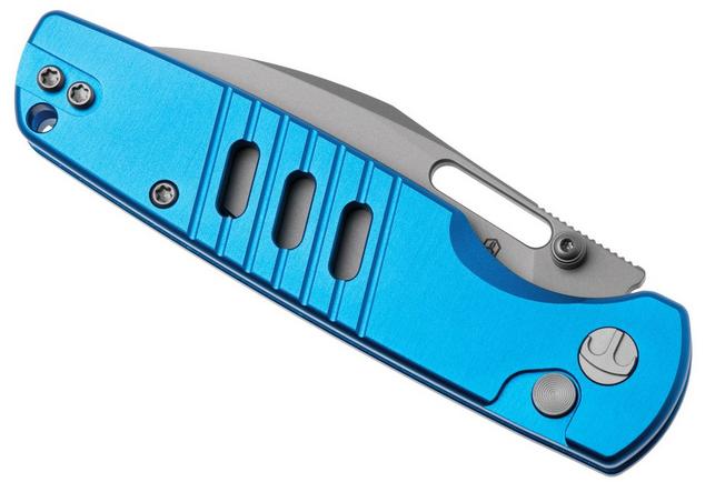 Afbeelding voor Bestechman Vector BMK15D Bead Blasted D2, Blue Aluminium, zakmes